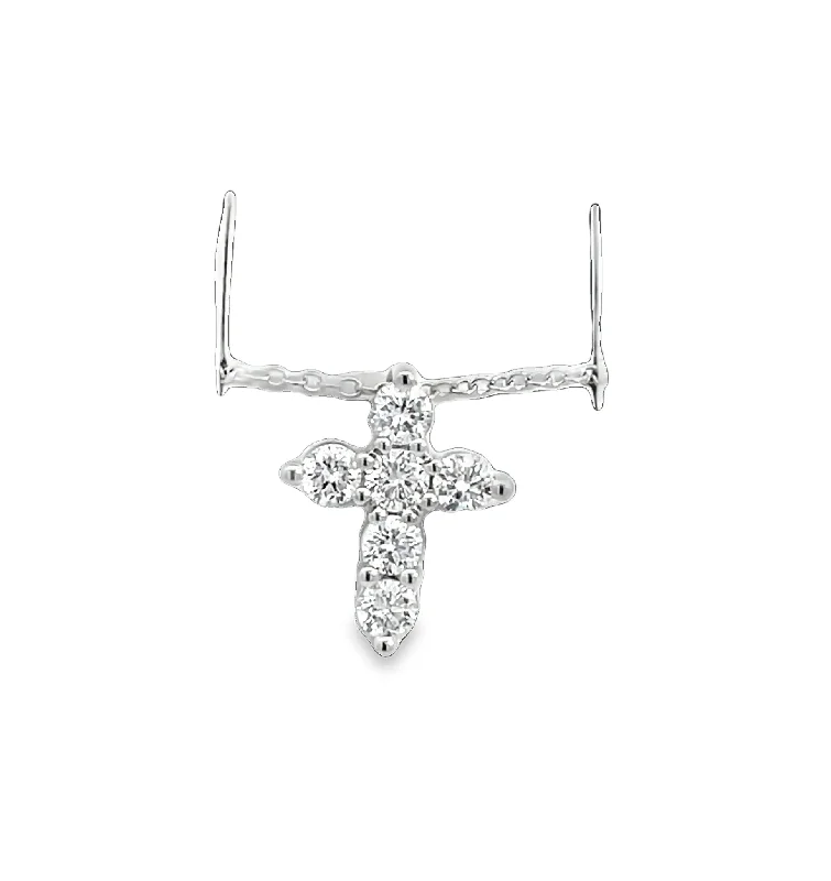 Cushion - cut diamond engagement ring with a halo of moissanite in a silver - plated bandLAB GROWN ROUND DIAMONDS 1/2CTW CROSS PENDANT Cushion - cut diamond engagement ring with a halo of moissanite in a silver - plated bandLAB GROWN ROUND DIAMONDS 1/2CTW CROSS PENDANT